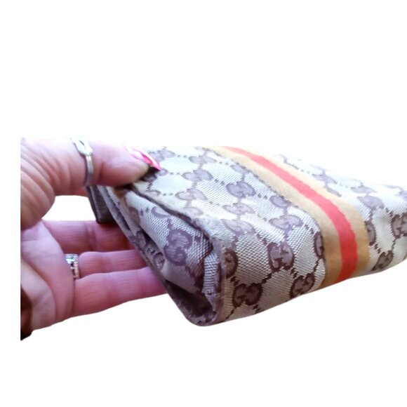 GUCCI Vintage Canvas GG Sherry line Clutch EUC - Picture 5 of 9